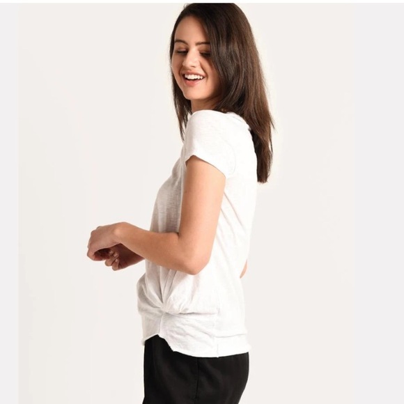 STATESIDE White Supima Slub Jersey Twist T-Shirt Sz Large - Picture 7 of 7